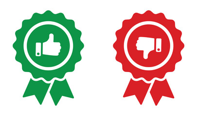 Approved and rejected icons. Approved and rejected vector design illustrations