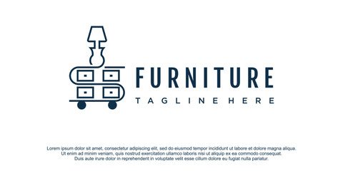 Furniture vector logo design with creative unique concept Premium Vector