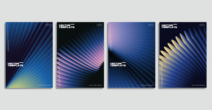 Minimal geometric posters set. Abstract vector design.