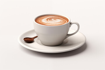 Fototapeta premium Cup of coffee on white background. PNG. Cut out. Coffee related themes. Coffee sale. Coffee purchase. Image for graphic designer. Image for flyers. Image for website.