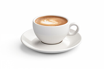 Cup of coffee on white background. PNG. Cut out. Coffee related themes. Coffee sale. Coffee purchase. Image for graphic designer. Image for flyers. Image for website.