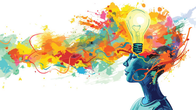 Bright Ideas: Handdrawn Mixed Media Vector Illustration