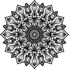 Mandala for coloring on white background