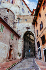 The medieval streets of Perugia, with historic architecture and vibrant local life.