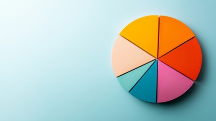 Fototapeta premium A pie chart divided unevenly, with a small portion representing the majority, illustrating economic disparity