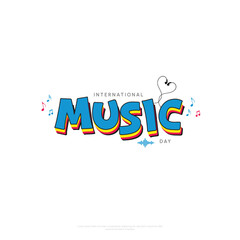 World Music Day Typography Banner, Vector Illustration