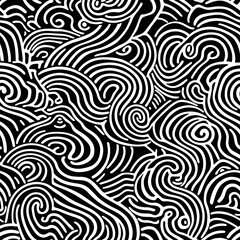 Fototapeta premium Chinese-inspired doodle tile seamless patterns in an illustrator graphic style