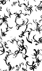 Chinese-inspired doodle tile seamless patterns in an illustrator graphic style