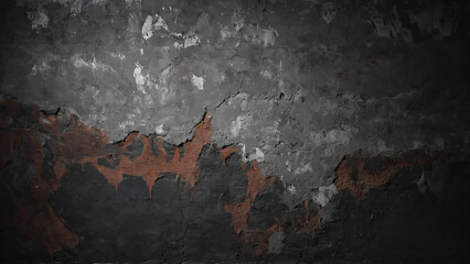 Naklejka premium dark and gry background with a brick wall