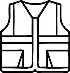 Safety vest icon. High visibility jacket symbol. Protective safety clothing with reflective stripes. Vector illustration 