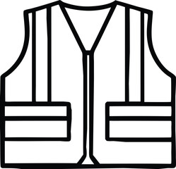 Safety vest icon. High visibility jacket symbol. Protective safety clothing with reflective stripes. Vector illustration 