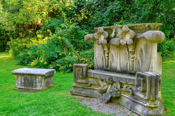 Fototapeta premium Guild Park and Gardens, a landmark where salvaged pieces of ancient demolished buildings of Toronto are kept, Canada