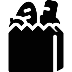Simple vector icon grocery bag