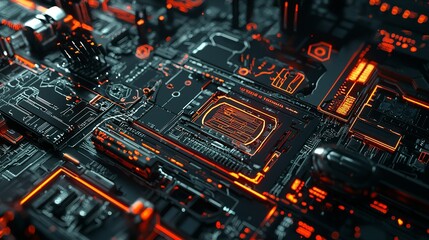 Obraz premium Tech background. technology background. Ultra realistic. Photorealistic