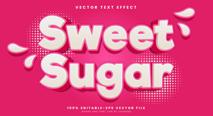 Sweet Sugar 3d editable text effect Template suitable for Sweet food products