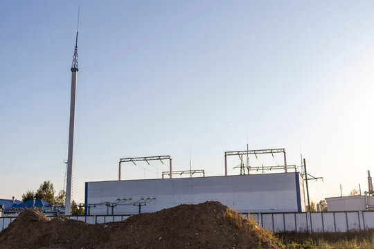 Image of the lightning rods at the power substation. Clean energy