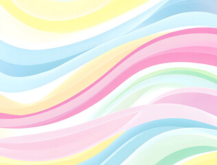 Pastel Rainbow Waves with Abstract Designs and Snowy Sparkles