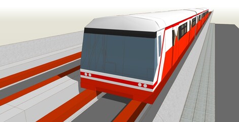 electric transport locomotive 3D illustration