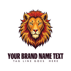 head lion logo hand drawing  cool and angry