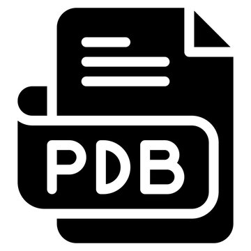 Vector Icon pdb, file type, file format, file extension, document