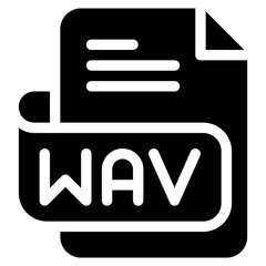Vector Icon wav, file type, file format, file extension, document
