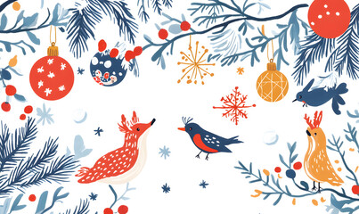 Fototapeta premium Christmas and New Year-themed graphic background
