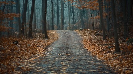 Fototapeta premium Empty Dirt Trail in the Forest at Hudson Highlands State Park in Cold Spring New York : Generative AI