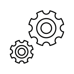 gears line icon with white background vector stock illustration