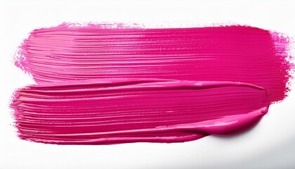neon pink oil brush stroke on white background