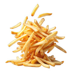 Cartoon Style 3D Falling french fries Icon Isolated on Transparent Background PNG Cutout