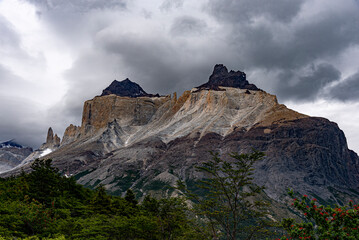 Cuernos Del Paine  in Torres Del Paine National Park. Seen from the W-Trek