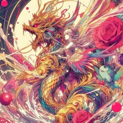 art in manga style. illustration abstract styled Decorative background