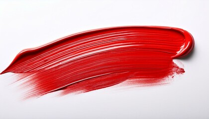 neon red oil brush stroke on white background
