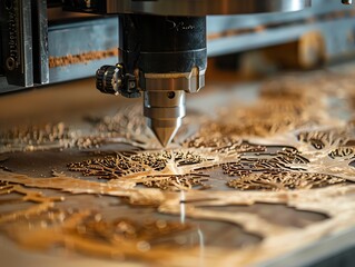 CNC machine engraving metal