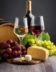 Vino, formaggio e uva Brindisi di vino