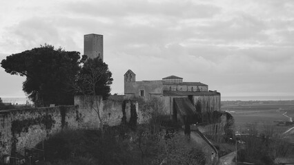 View of Tarquinia Etruscan city Tuscany Italy
