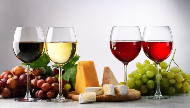 Aperitivos e entradas &agrave; base de vinho, queijo e uvas
