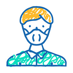 facial protective mask doodle icon sketch vector. facial protective mask sign. isolated symbol illustration