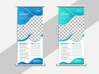 Modern medical roll up banner design 