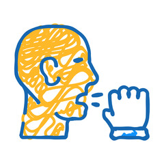 cough flu doodle icon sketch vector. cough flu sign. isolated symbol illustration