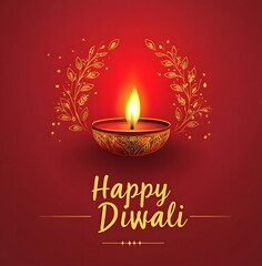 Diwali background with text Happy Diwali