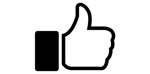 Thumbs Up, Like, Good Icon Isolated On White Background, Hand Making Thumbs Up Sign For Positivity Success Vector Illustration.	