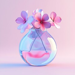 Fototapeta premium 3D Vase Icon: Decorative Holder for Flowers Logo Illustration