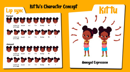 Annoyed girl cartoon character | Annoyed girl face expression cartoon | Lip sync for animation & hand gestures.