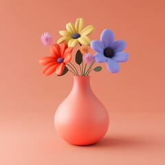 3D Vase Icon: Decorative Holder for Flowers Logo Illustration