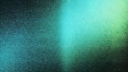 Obraz premium Dark grainy background, blue-green black abstract backdrop, noise texture banner poster grunge header design. Teal green blue grainy color gradient background glowing noise texture cover 