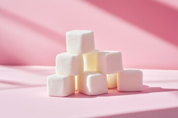 Pyramid of Sweet Marshmallows with Delicate Lighting
