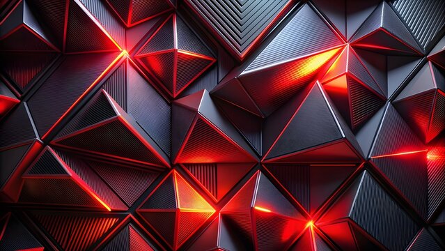 Glow color red fiery shadow light triangles lines agonal gradient shape geometric effect 3d design background modern abstract red black. Vibrant red fiery shadow light casts an agonal gradient shape 