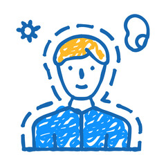 immunity human health doodle icon sketch vector. immunity human health sign. isolated symbol illustration