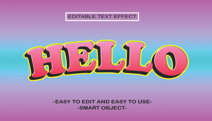 Hello style editable text effect 